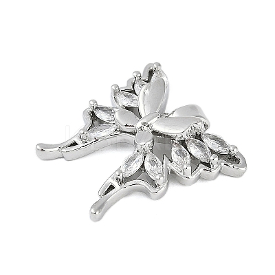 Rack Plating Brass Cubic Zirconia Pendants KK-C082-03P-1