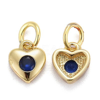 Brass Micro Pave Cubic Zirconia Charms KK-P192-07-1