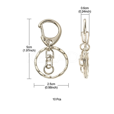 10Pcs Alloy Keychain Clasp Findings PALLOY-YW026-02-1
