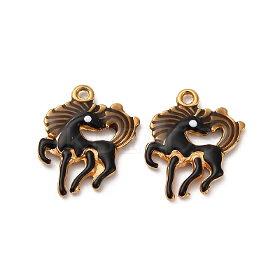 304 Stainless Steel Enamel Pendants STAS-Q363-13B-G-1