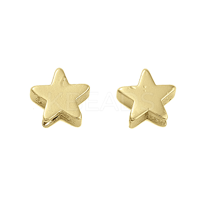 Rack Plating Brass Beads KK-C056-08A-G-1