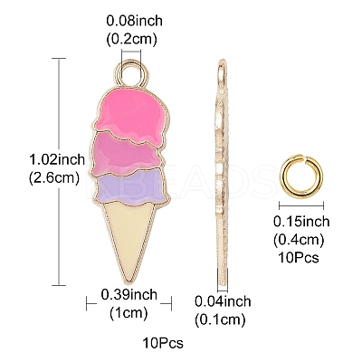Summer Theme Alloy Enamel Pendants ENAM-YW0002-86G-1