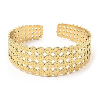 304 Stainless Steel Cuff Bangles BJEW-P302-14G-1