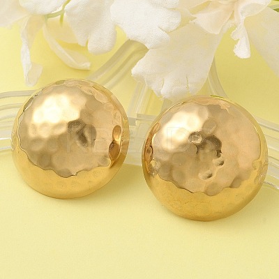 Ion Plating(IP) 304 Stainless Steel Half Round Stud Earrings for Women EJEW-M089-10G-1