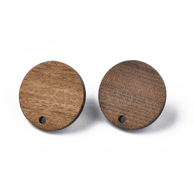 Walnut Wood Stud Earring Findings X-MAK-N032-043-1