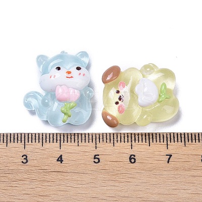 Luminous Cute Animal Translucent Resin Decoden Cabochons RESI-B024-05-1