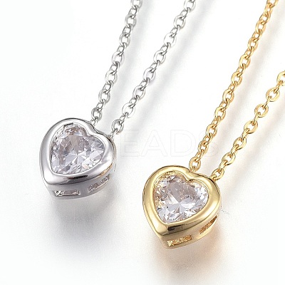 304 Stainless Steel Pendant Necklaces NJEW-O108-14-1