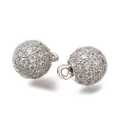 Rack Plating Brass Micro Pave Cubic Zirconia Charms KK-F883-07P-02-1