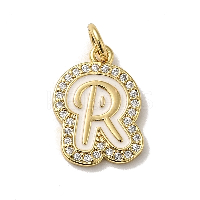 Brass Micro Pave Cubic Zirconia Pendants KK-K354-02G-R-1