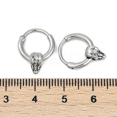 Snake Head 316 Surgical Stainless Steel Hoop Earrings EJEW-G416-41B-AS-1