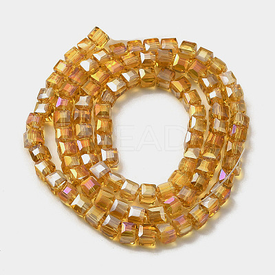 Electroplate Glass Beads Strands LS-EGLA-D018-8x8mm-77-1