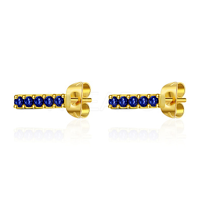 Round 304 Stainless Steel Micro Pave Cubic Zirconia Stud Earrings for Women MR1320-1-1
