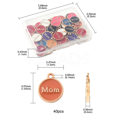 40Pcs Mother's Day Alloy Enamel Charms ENAM-FS0002-79-1