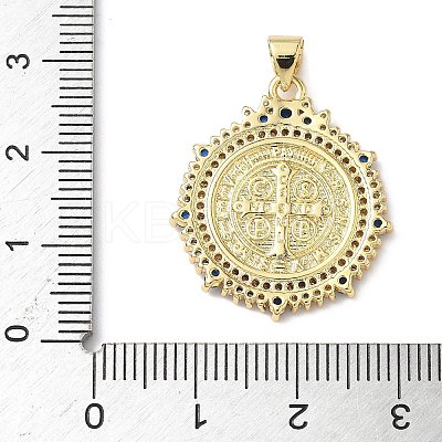 Brass Micro Pave Cubic Zirconia Pendants KK-Q068-33A-G-1