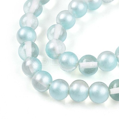 Baking Paint Transparent Glass Beads Strands DGLA-N011-8mm-05-1