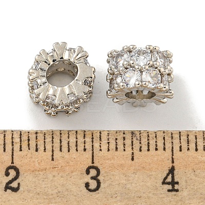 Brass Cubic Zirconia Beads KKB-L215-022P-1