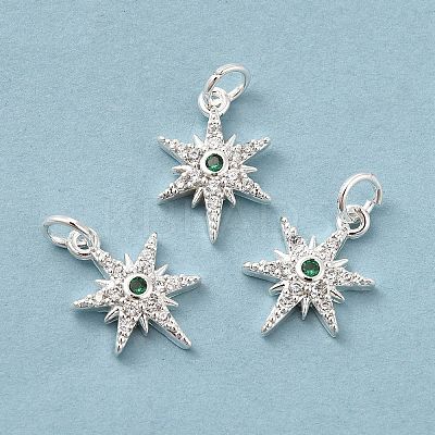 Rack Plating Brass Micro Pave Cubic Zirconia Pendants LS-KK-E081-10S-1