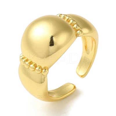 Rack Plating Brass Open Cuff Rings for Women RJEW-M162-15G-1