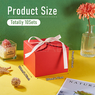 10Sets Square Paper Gift Boxes CON-TA0001-11C-1