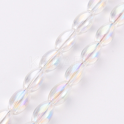 Electroplate Transparent Glass Beads Strands X-EGLA-T020-11-A02-1