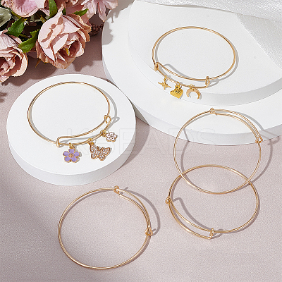 15Pcs Stainless Steel Adjustable Bangle Making BJEW-UN0001-64G-1