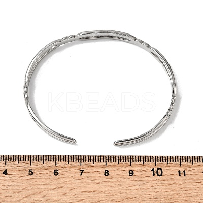 304 Stainless Steel Cuff Bangles for Women BJEW-H635-02P-1