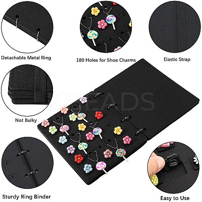 4 Pages Felt Shoe Charms Collection Binder Book AJEW-WH0513-04C-1