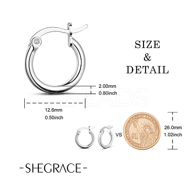 Rhodium Plated 925 Sterling Silver Hoop Earrings JE835A-01-1
