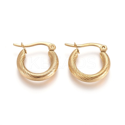 304 Stainless Steel Geometric Hoop Earrings STAS-D171-16C-G-1