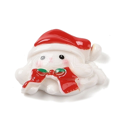 Christmas Rabbit Theme Opaque Resin Decoden Cabochons RESI-S397-01H-1