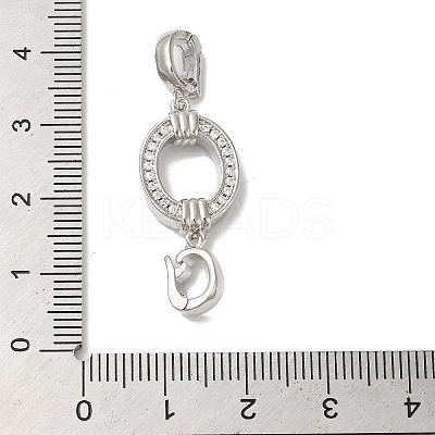 Rack Plating Brass Micro Pave Clear Cubic Zirconia Fold Over Clasps KK-A222-09P-1