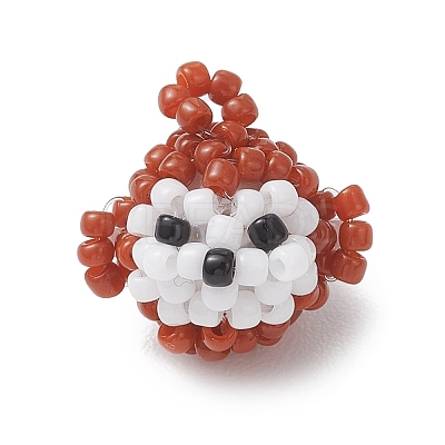 3D Glass Seed Beaded Monkey Pendants PALLOY-MZ01154-1