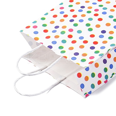 Polka Dot Print Paper Packing Tote Bags LS-CARB-R001-01A-1