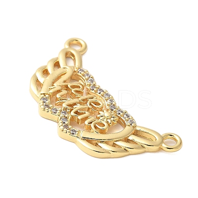 Brass Micro Pave Clear Cubic Zirconia Links KK-D357-03I-G-1
