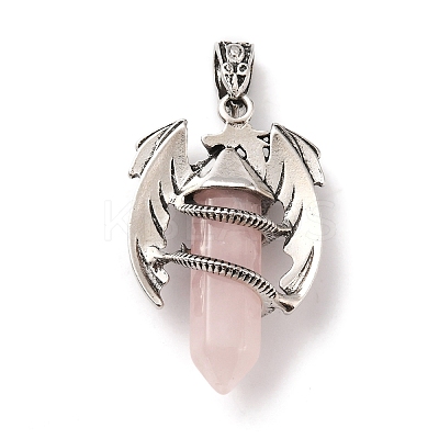 Natural Rose Quartz Pointed Pendants G-B042-04P-53-1