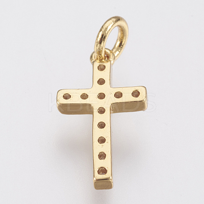 Brass Micro Pave Cubic Zirconia Pendants ZIRC-F083-008G-RS-1