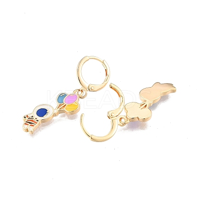 Colorful Enamel Spaceman Dangle Leverback Earrings EJEW-N012-75-1