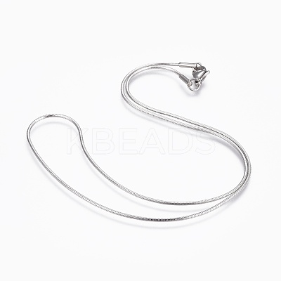 Non-Tarnish 304 Stainless Steel Snake Chain Necklaces NJEW-F248-01A-P-1