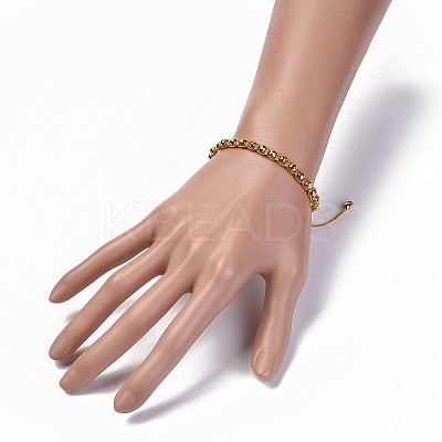 Non-magnetic Synthetic Hematite Braided Beads Bracelets BJEW-JB04312-1