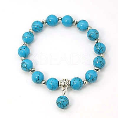 Fashion Gemstone Beaded Bracelets BJEW-JB00858-01-1