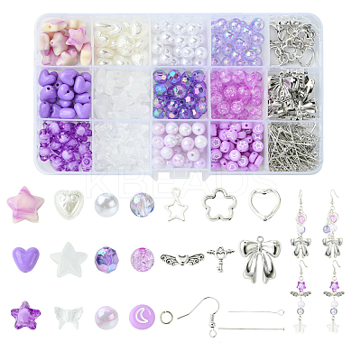 DIY Acrylic & Alloy Earring Jewelry Making Kits DIY-FS0007-30-1