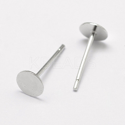 Anti-Tarnish Rhodium Plated 925 Sterling Silver Earrings Findings STER-P032-15-5mm-1