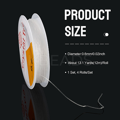 4 Rolls Round Crystal Elastic Stretch Thread EW-TA0001-09B-1