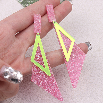 Acrylic Dangle Stud Earrings FS-WG4F998-05-1