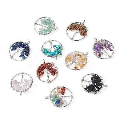 10Pcs 10 Styles Natural & Synthetic Gemstone Pendants G-YS0001-23-1