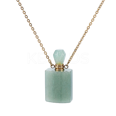 1Pc Natural Green Aventurine Perfume Bottle Necklaces NJEW-PH0001-37B-01-1