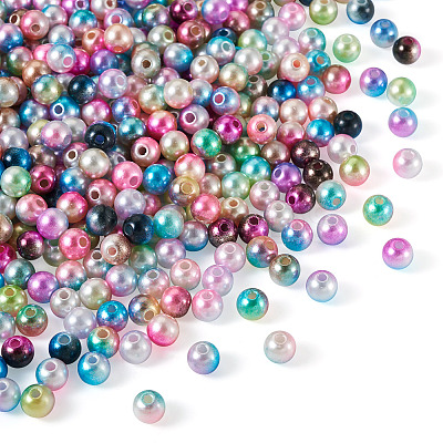 910Pcs 13 Colors Rainbow ABS Plastic Imitation Pearl Beads OACR-CD0001-10-1