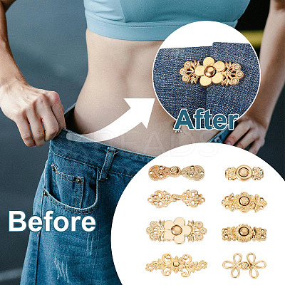 16 Pairs 8 Styles Alloy Adjustable Jean Button Pins DIY-TA0013-13-1