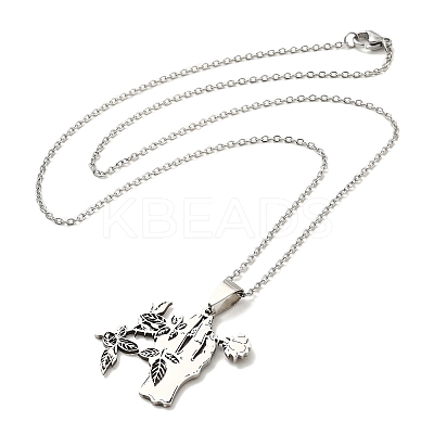Non-Tarnish 201 Stainless Steel Pendant Necklaces NJEW-G123-03P-1