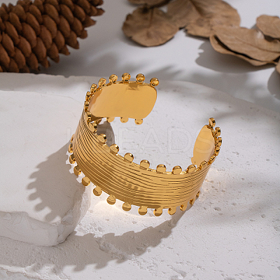 Fashion 304 Stainless Steel Open Cuff Bangles OU3634-1